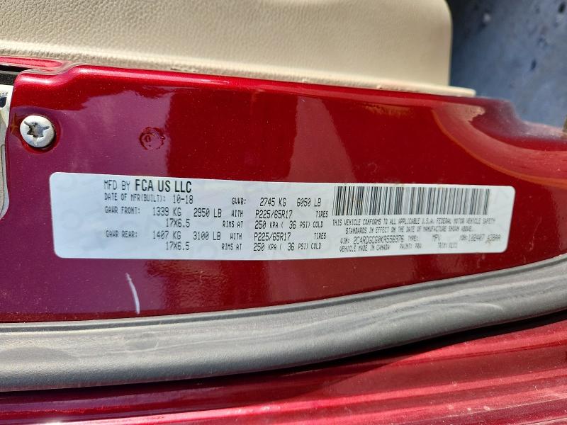 59531766 :رقم المزاد ، 2C4RDGCG0KR556976 vin ، 2019 Dodge Grand Caravan مزاد بيع