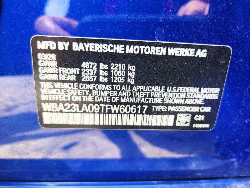 61377556 :رقم المزاد ، WBA23LA09TFW60617 vin ، 2026 Bmw 330xi مزاد بيع
