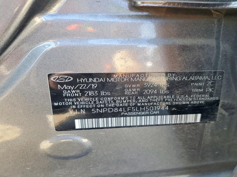 Продаж на аукціоні авто 2020 Hyundai Elantra, vin: 5NPD84LF5LH501944, номер лоту: 62136156