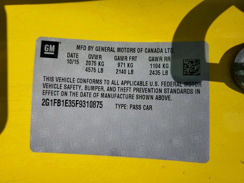 Продажа на аукционе авто 2015 Chevrolet Camaro, vin: 2G1FB1E35F9310875, номер лота: 63601686