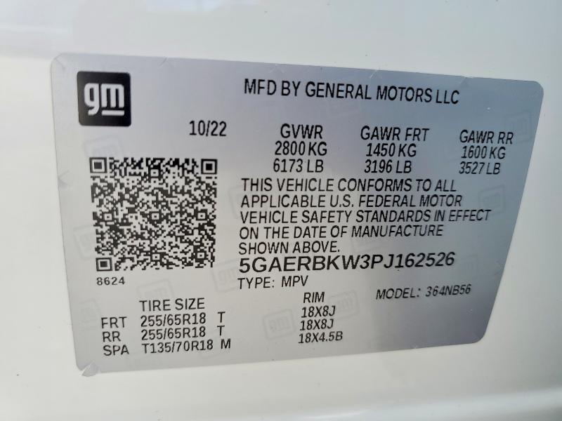 59272206 :رقم المزاد ، 5GAERBKW3PJ162526 vin ، 2023 Buick Enclave مزاد بيع