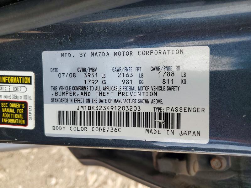 Продажа на аукционе авто 2009 Mazda 3, vin: JM1BK323491203203, номер лота: 61864096