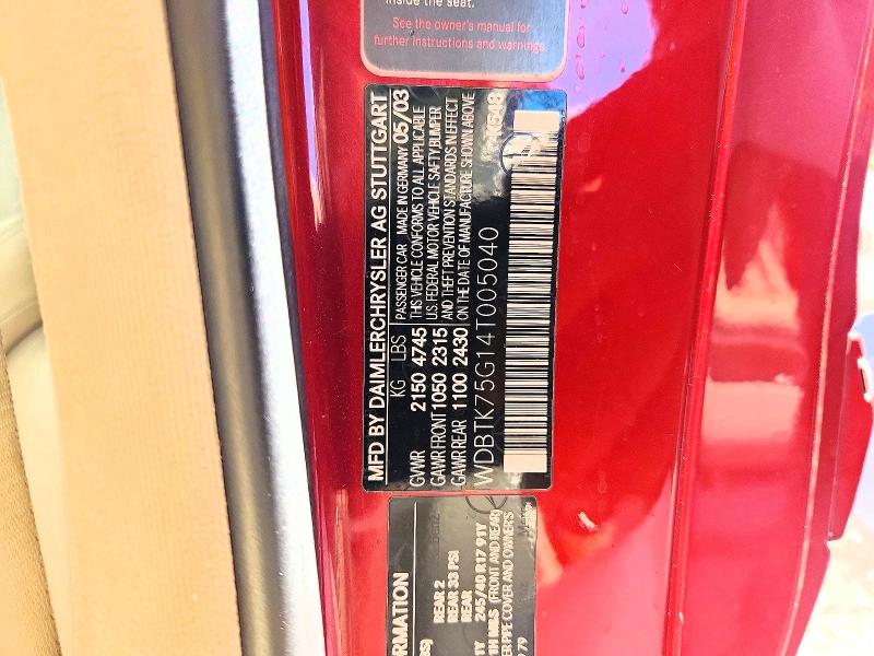 2004 Mercedes-benz Clk მანქანა იყიდება აუქციონზე, vin: WDBTK75G14T005040, აუქციონის ნომერი: 62158826