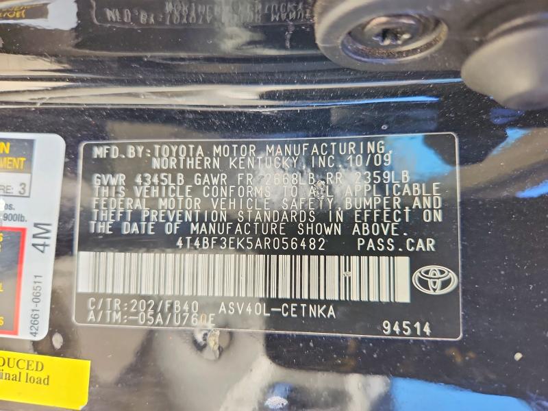Продажа на аукционе авто 2010 Toyota Camry, vin: 4T4BF3EK5AR056482, номер лота: 63252636