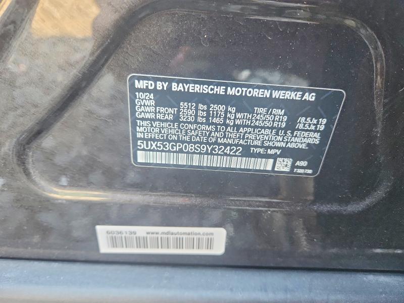 Продажа на аукционе авто 2025 Bmw X3, vin: 5UX53GP08S9Y32422, номер лота: 62289976