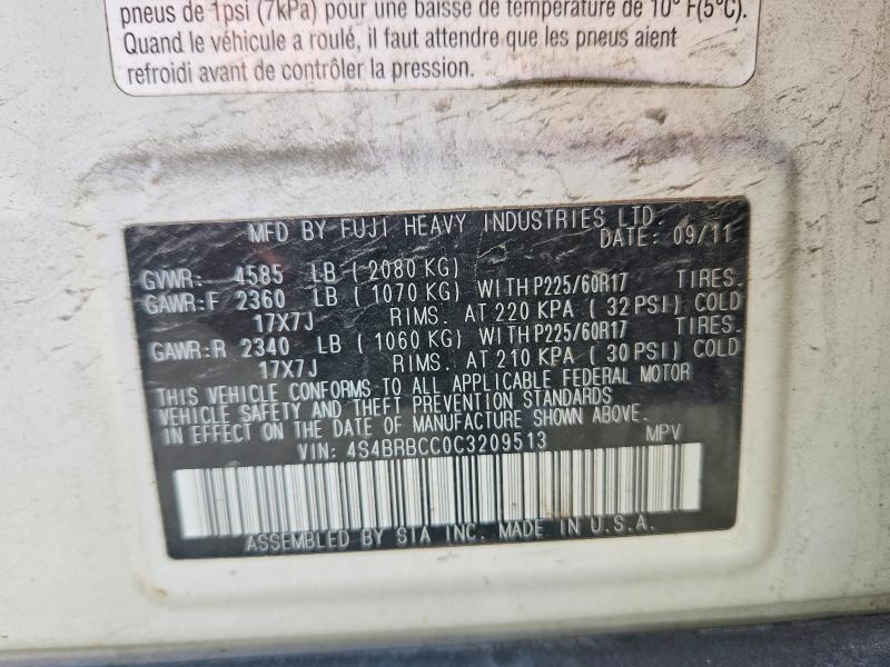 62904886 :رقم المزاد ، 4S4BRBCC0C3209513 vin ، 2012 Subaru Outback مزاد بيع