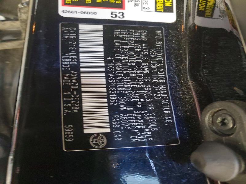 61475626 :رقم المزاد ، 4T1K61AK6PU831952 vin ، 2023 Toyota Camry مزاد بيع
