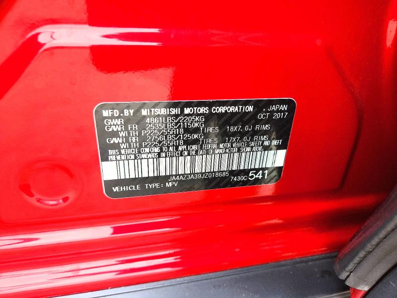 Продаж на аукціоні авто 2018 Mitsubishi Outlander, vin: JA4AZ3A39JZ018685, номер лоту: 62350226