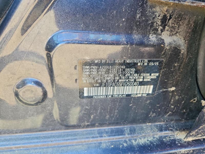 Aukcja sprzedaży 2015 Subaru Impreza, vin: JF1GPAC65FH260040, numer aukcji: 61521426