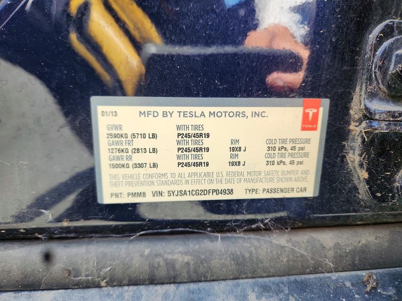 2013 Tesla Model S მანქანა იყიდება აუქციონზე, vin: 5YJSA1CG2DFP04938, აუქციონის ნომერი: 60132526
