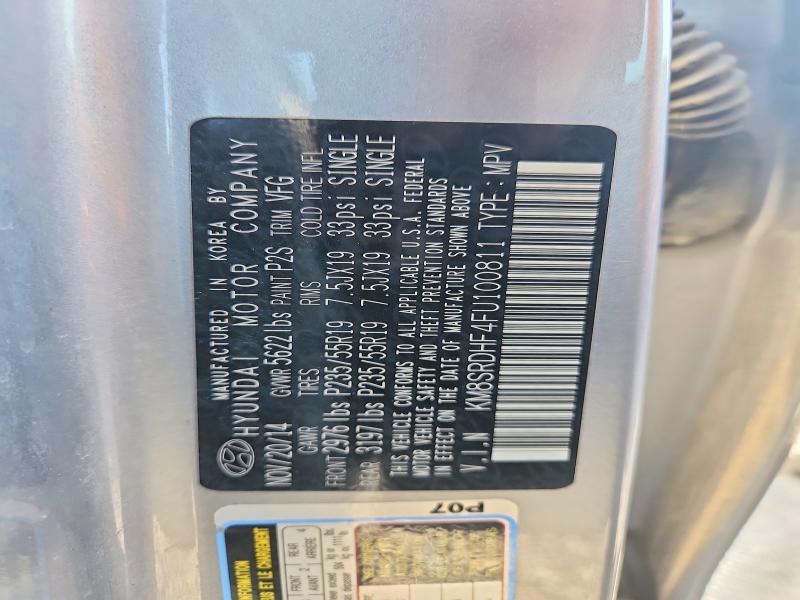 2015 Hyundai Santa Fe მანქანა იყიდება აუქციონზე, vin: KM8SRDHF4FU100811, აუქციონის ნომერი: 61204176