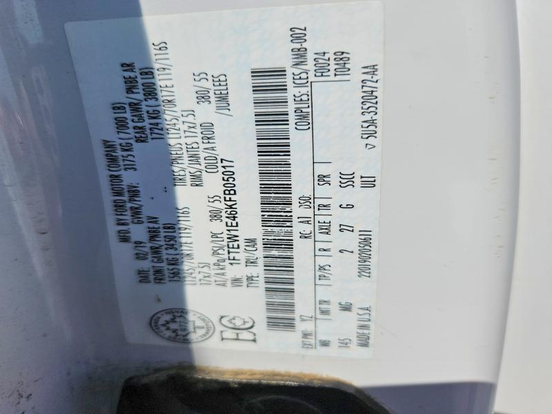 Aukcja sprzedaży 2019 Ford F150, vin: 1FTEW1E46KFB05017, numer aukcji: 60711736