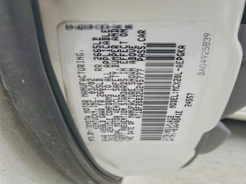 62885606 :رقم المزاد ، 4T1BF28B32U245777 vin ، 2002 Toyota Avalon مزاد بيع