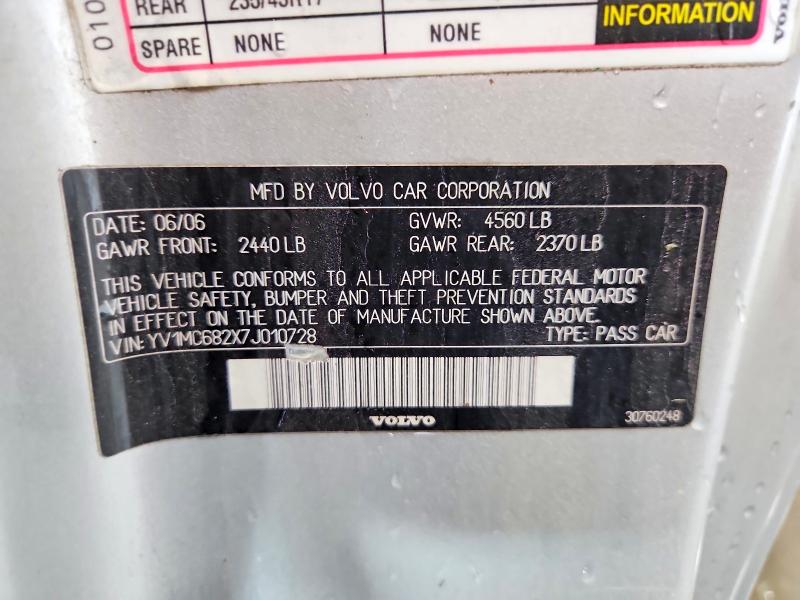 62656246 :رقم المزاد ، YV1MC682X7J010728 vin ، 2007 Volvo C70 مزاد بيع