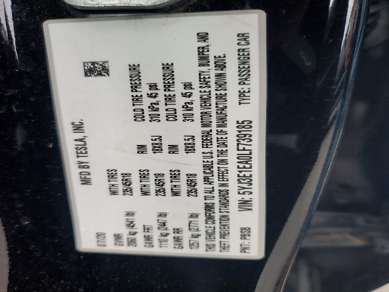 Aukcja sprzedaży 2020 Tesla Model 3, vin: 5YJ3E1EA0LF739185, numer aukcji: 60215056