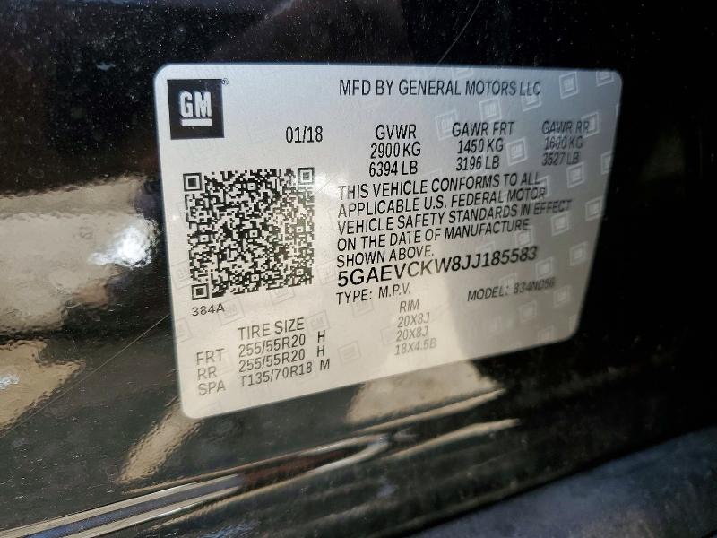 Продаж на аукціоні авто 2018 Buick Enclave, vin: 5GAEVCKW8JJ185583, номер лоту: 61887066