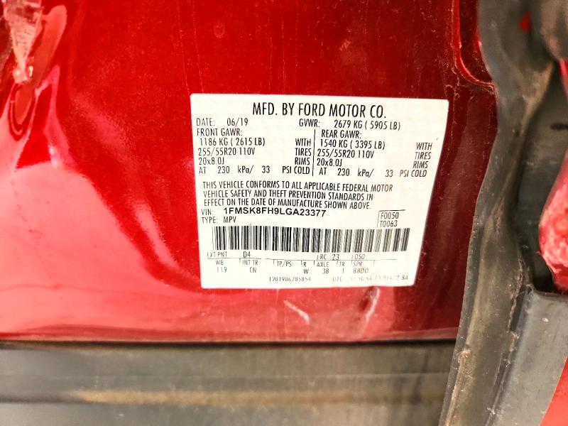 Aukcja sprzedaży 2020 Ford Explorer, vin: 1FMSK8FH9LGA23377, numer aukcji: 61723286