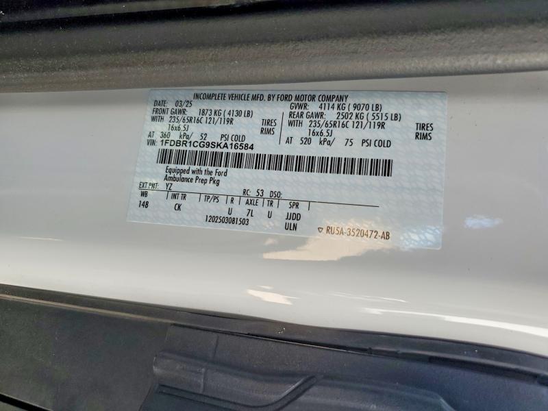 Продажа на аукционе авто 2025 Ford Transit, vin: 1FDBR1CG9SKA16584, номер лота: 60037036