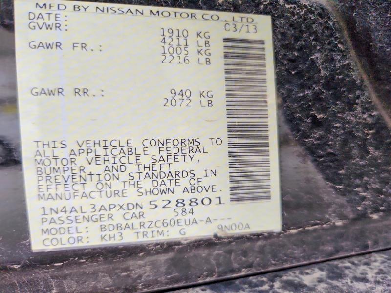 Продажа на аукционе авто 2013 Nissan Altima, vin: 1N4AL3APXDN528801, номер лота: 60232146