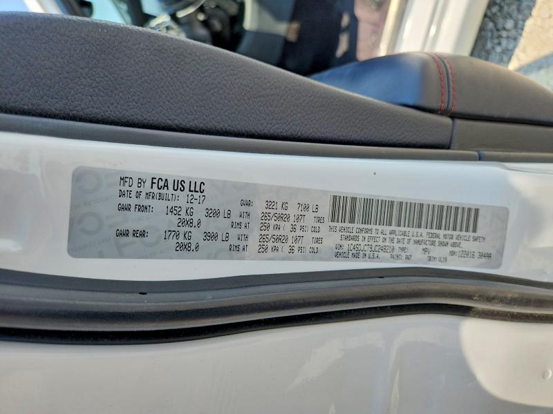2018 Dodge Durango მანქანა იყიდება აუქციონზე, vin: 1C4SDJCT9JC248210, აუქციონის ნომერი: 59853386