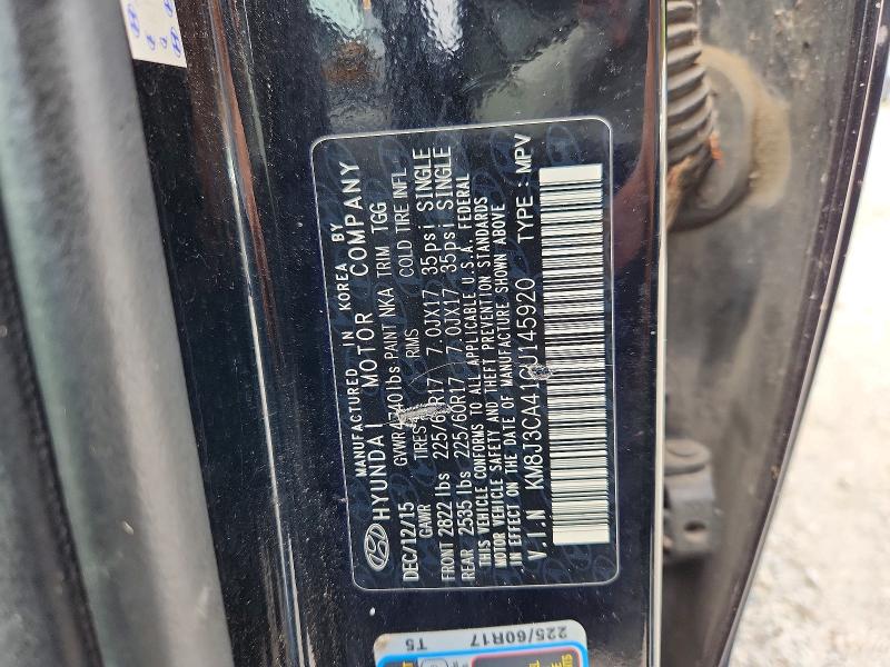 61422306 :رقم المزاد ، KM8J3CA41GU145920 vin ، 2016 Hyundai Tucson مزاد بيع