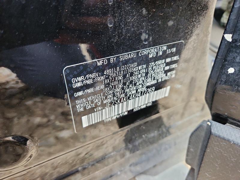 Продаж на аукціоні авто 2019 Subaru Forester, vin: JF2SKAKC4KH472269, номер лоту: 61375786