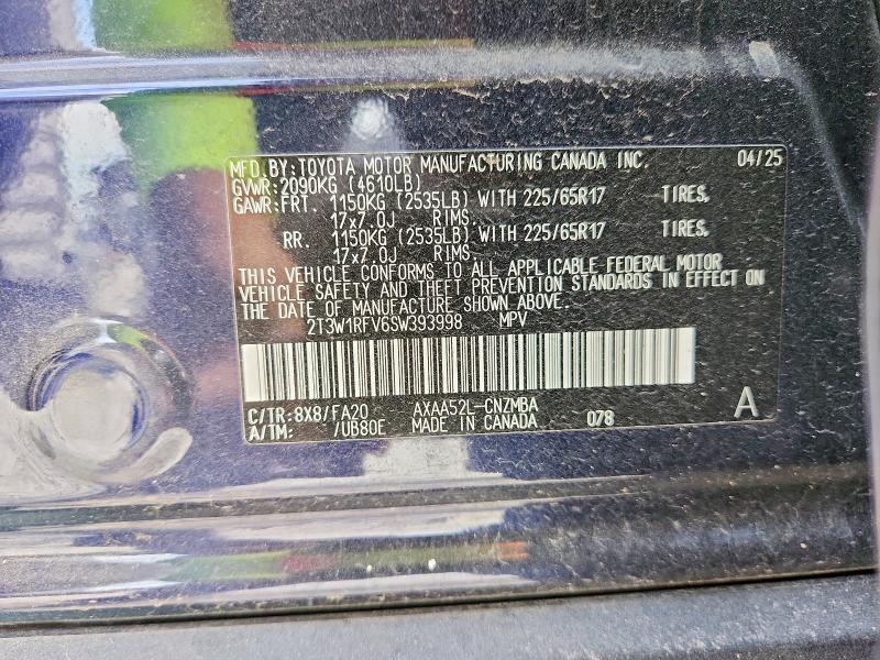 Aukcja sprzedaży 2025 Toyota Rav4, vin: 2T3W1RFV6SW393998, numer aukcji: 59703636
