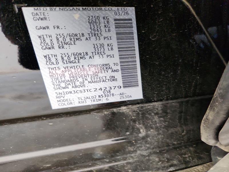 Продаж на аукціоні авто 2026 Nissan Pathfinder, vin: 5N1DR3CS3TC242379, номер лоту: 61372466