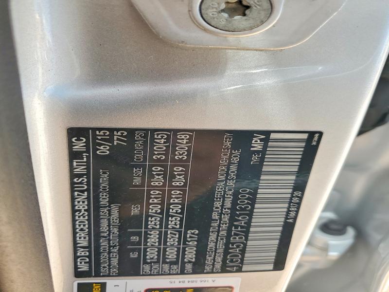 Продажа на аукционе авто 2015 Mercedes-benz Ml, vin: 4JGDA5JB7FA613999, номер лота: 62028166