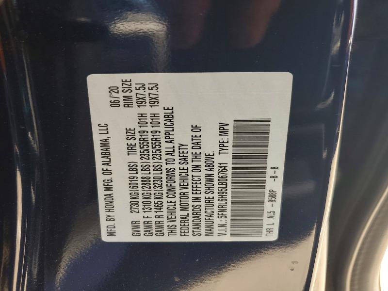 Продаж на аукціоні авто 2020 Honda Odyssey, vin: 5FNRL6H95LB067641, номер лоту: 59148086