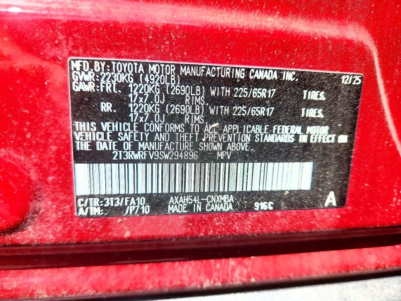 62202796 :رقم المزاد ، 2T3RWRFV9SW294896 vin ، 2025 Toyota Rav4 Hybrid مزاد بيع