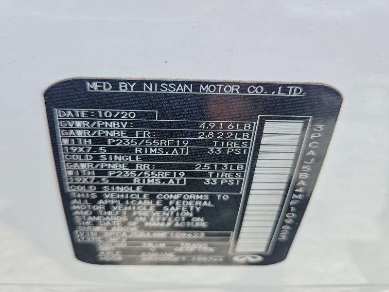 Продажа на аукционе авто 2021 Infiniti Qx50, vin: 3PCAJ5BA4MF109623, номер лота: 63482446