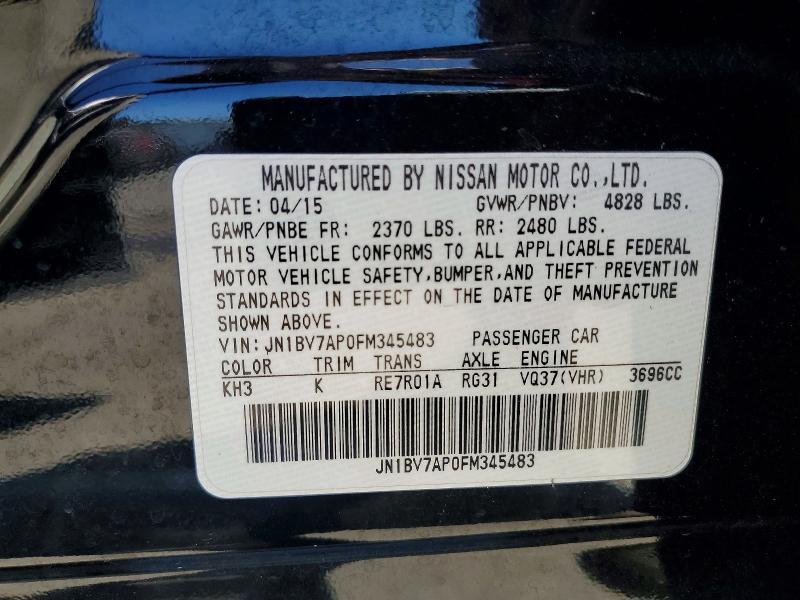Auction sale of the 2015 Infiniti Q50, vin: JN1BV7AP0FM345483, lot number: 60175546