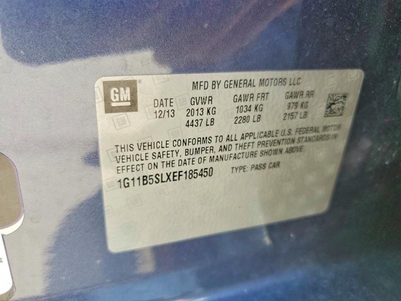 Продаж на аукціоні авто 2014 Chevrolet Malibu, vin: 1G11B5SLXEF185450, номер лоту: 60936436