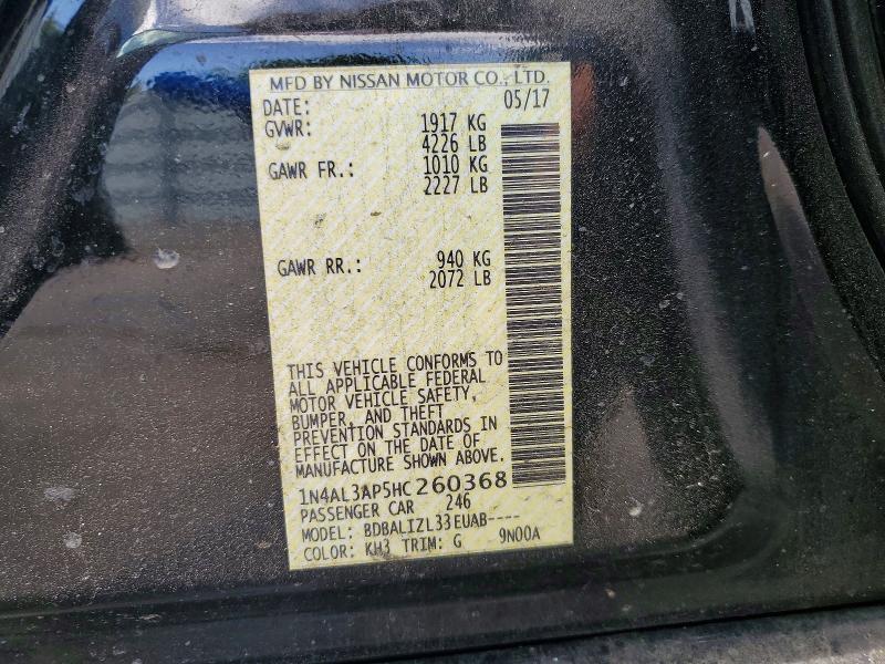 Aukcja sprzedaży 2017 Nissan Altima, vin: 1N4AL3AP5HC260368, numer aukcji: 61672926