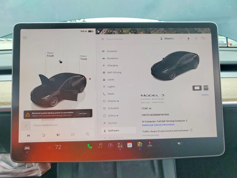 Aukcja sprzedaży 2022 Tesla Model 3, vin: 5YJ3E1EB6NF187459, numer aukcji: 62822346