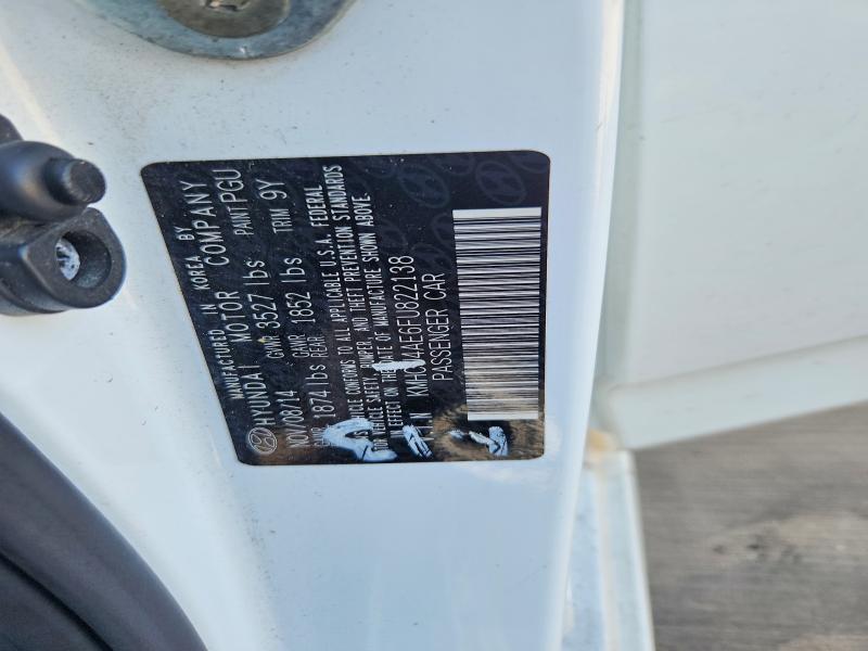 61898216 :رقم المزاد ، KMHCU4AE6FU822138 vin ، 2015 Hyundai Accent مزاد بيع