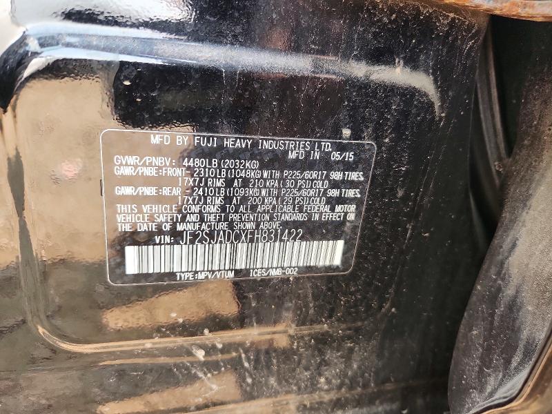 Aukcja sprzedaży 2015 Subaru Forester, vin: JF2SJADCXFH831422, numer aukcji: 60126486