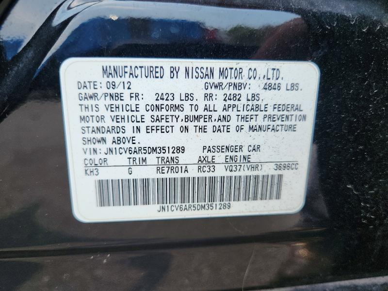 Aukcja sprzedaży 2013 Infiniti G37 Sedan, vin: JN1CV6AR5DM351289, numer aukcji: 62228596