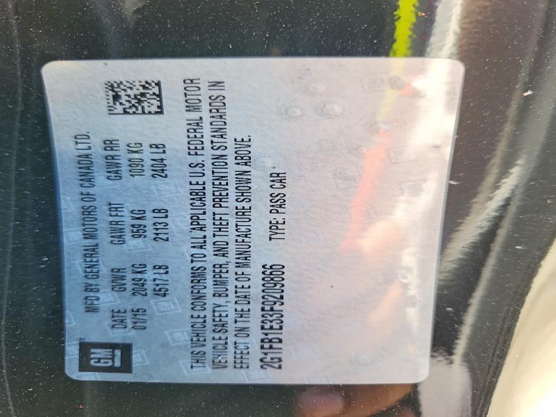 61923856 :رقم المزاد ، 2G1FB1E33F9209866 vin ، 2015 Chevrolet Camaro مزاد بيع