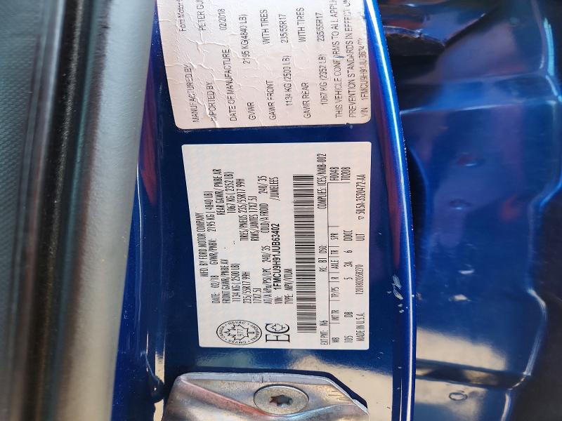 Продажа на аукционе авто 2018 Ford Escape, vin: 1FMCU9H91JUB63402, номер лота: 62459046