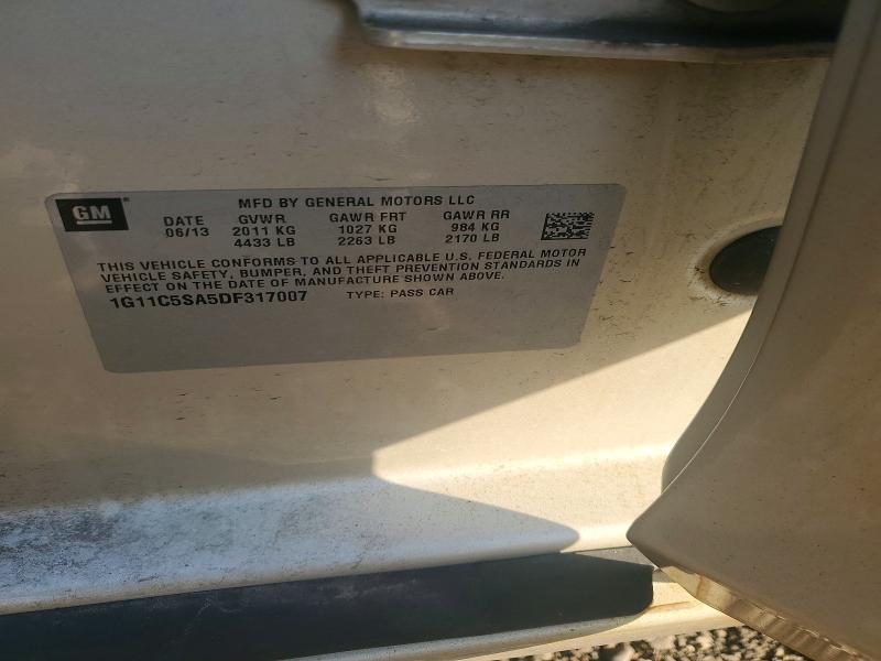 2013 Chevrolet Malibu მანქანა იყიდება აუქციონზე, vin: 1G11C5SA5DF317007, აუქციონის ნომერი: 61322226