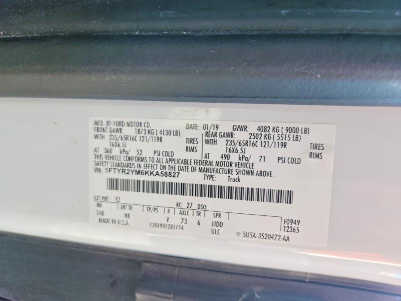 Продажа на аукционе авто 2019 Ford Transit, vin: 1FTYR2YM6KKA58827, номер лота: 59950576