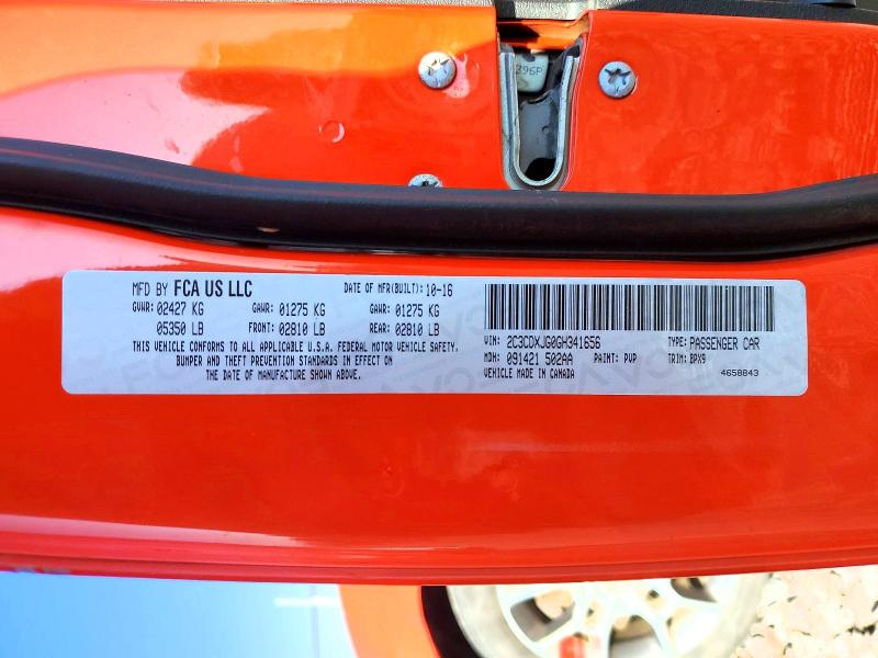60572496 :رقم المزاد ، 2C3CDXJG0GH341656 vin ، 2016 Dodge Charger مزاد بيع