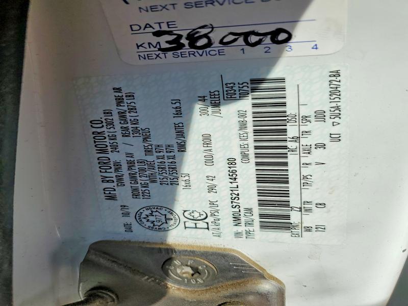 60190256 :رقم المزاد ، NM0LS7S21L1456180 vin ، 2020 Ford Transit Connect مزاد بيع