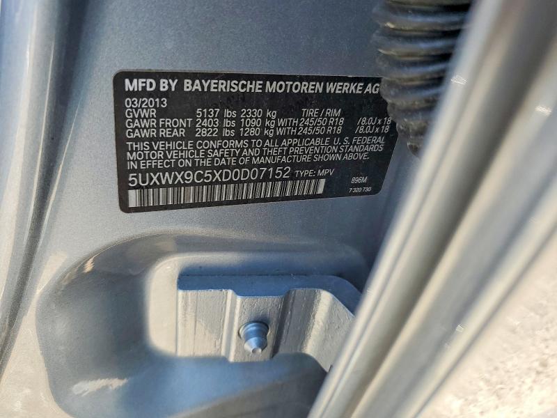 Продажа на аукционе авто 2013 Bmw X3, vin: 5UXWX9C5XD0D07152, номер лота: 62258986