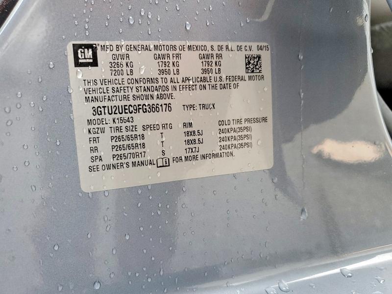 Продаж на аукціоні авто 2015 Gmc Sierra, vin: 3GTU2UEC9FG366176, номер лоту: 61778196
