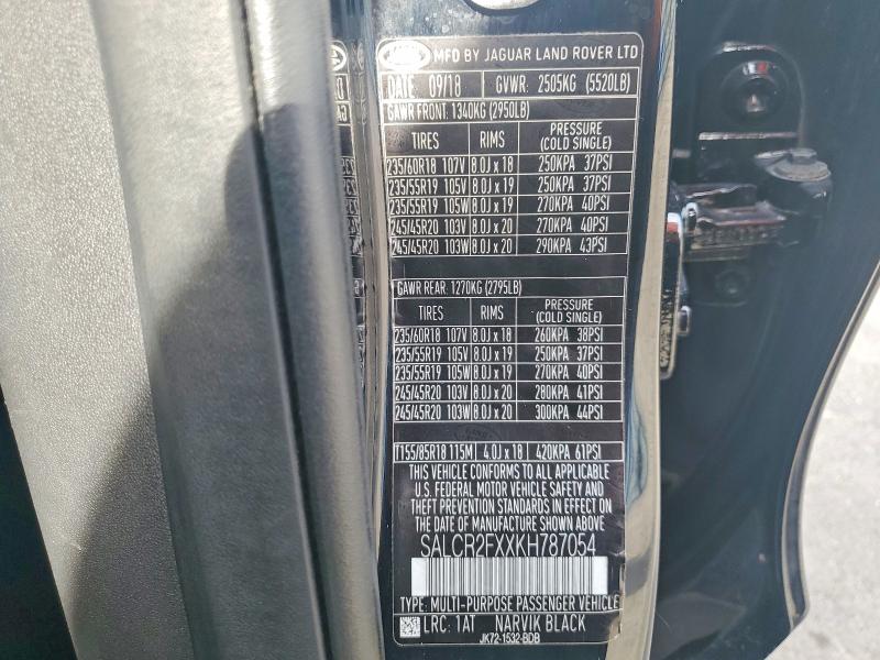 60753316 :رقم المزاد ، SALCR2FXXKH787054 vin ، 2019 Land Rover Discovery Sport مزاد بيع