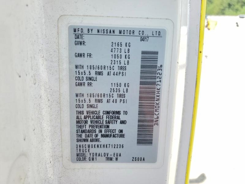 62920106 :رقم المزاد ، 3N6CM0KNXHK712236 vin ، 2017 Nissan Nv200 مزاد بيع