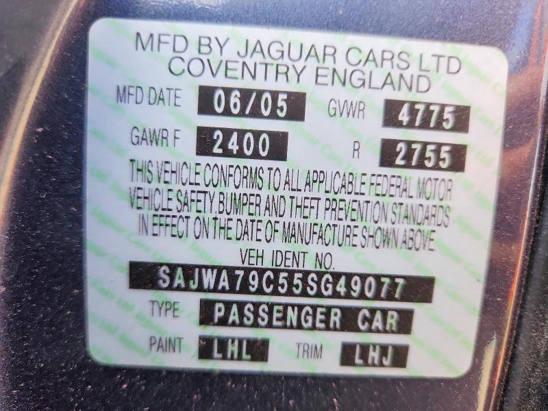 2005 Jaguar Xj8 მანქანა იყიდება აუქციონზე, vin: SAJWA79C55SG49077, აუქციონის ნომერი: 62712636
